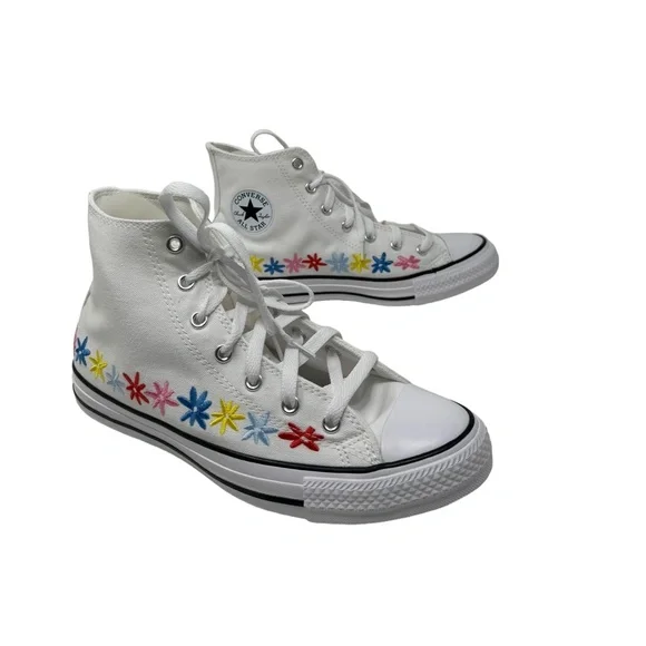 Converse Chuck Taylor High Top Sneakers Skate White Canvas Women's Kids A06311F - Picture 8 of 10